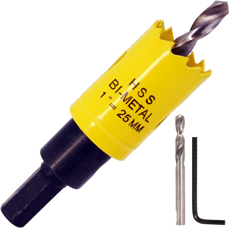 Koopi 1 inch Hole Saw with Arbor, Bi-Metal Hole Cutter for Easily Drilling Wood, Plastic, Plywood, Drywall, Thin Metal - 25mm Diameter - Image 1